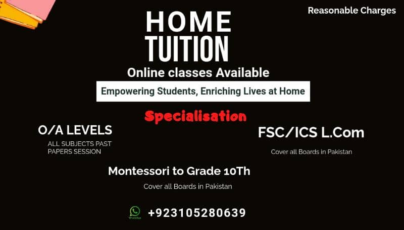 HOME TUTORS AND ONLINE TUTORS AVAILABLE 0