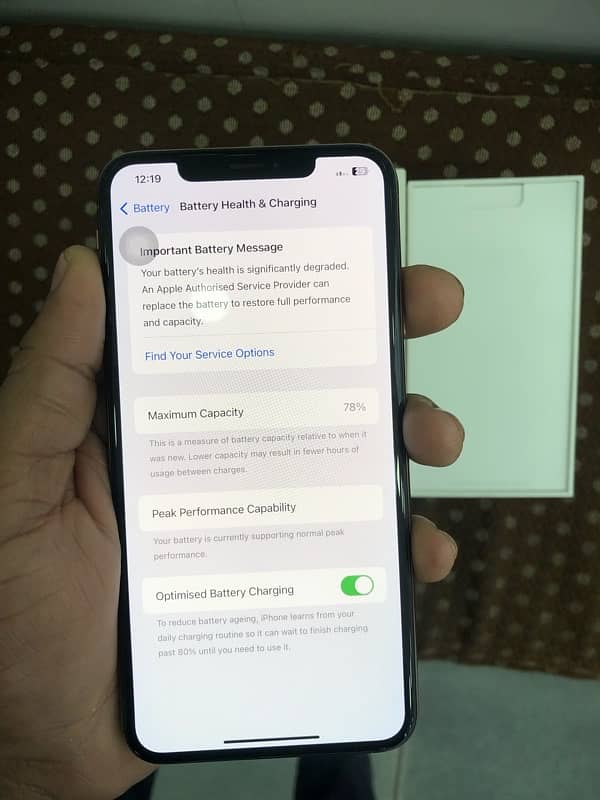 i phone xs max 10/10 condition home use 64gb 78health waterpack golden 6