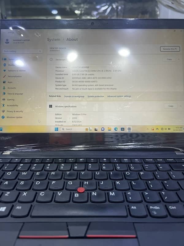 Lenovo laptop i5 6gen 8/256Gb 4