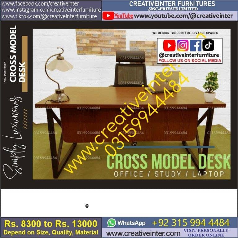 Study Desk Chair CEO Table Reception Counter Manager Workstation 5