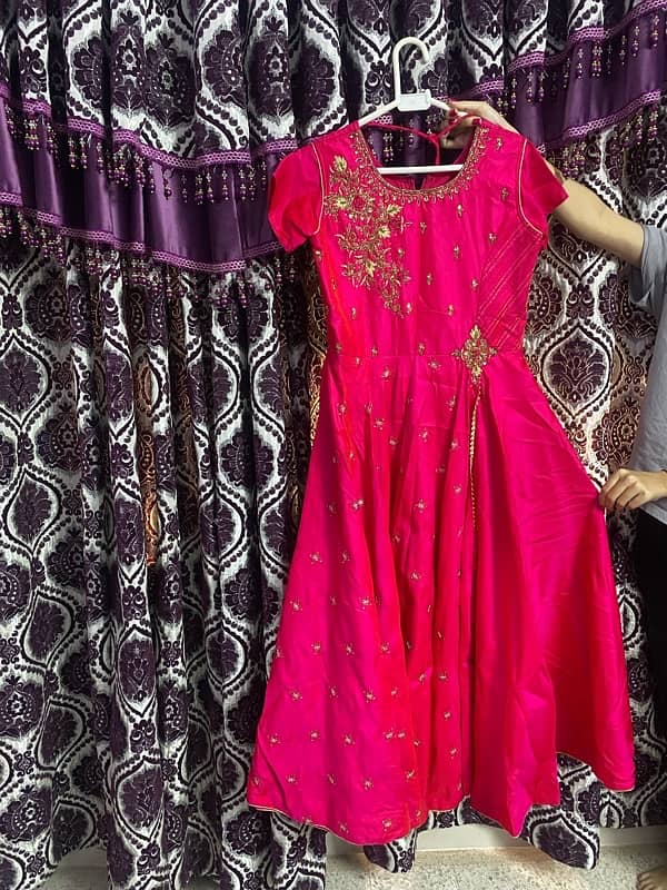 Pink colour frock 1