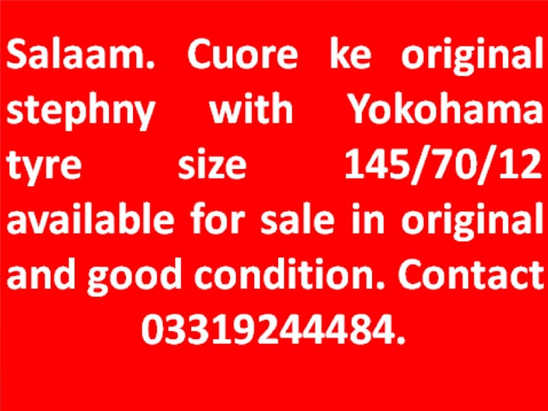 Cuore ke original stephny with tyre for sale. 03319244484. 0