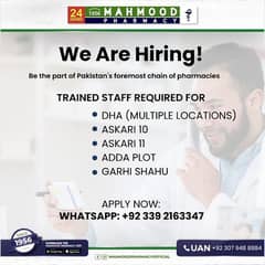 Pharmacy jobs for trained Pharmacy staff