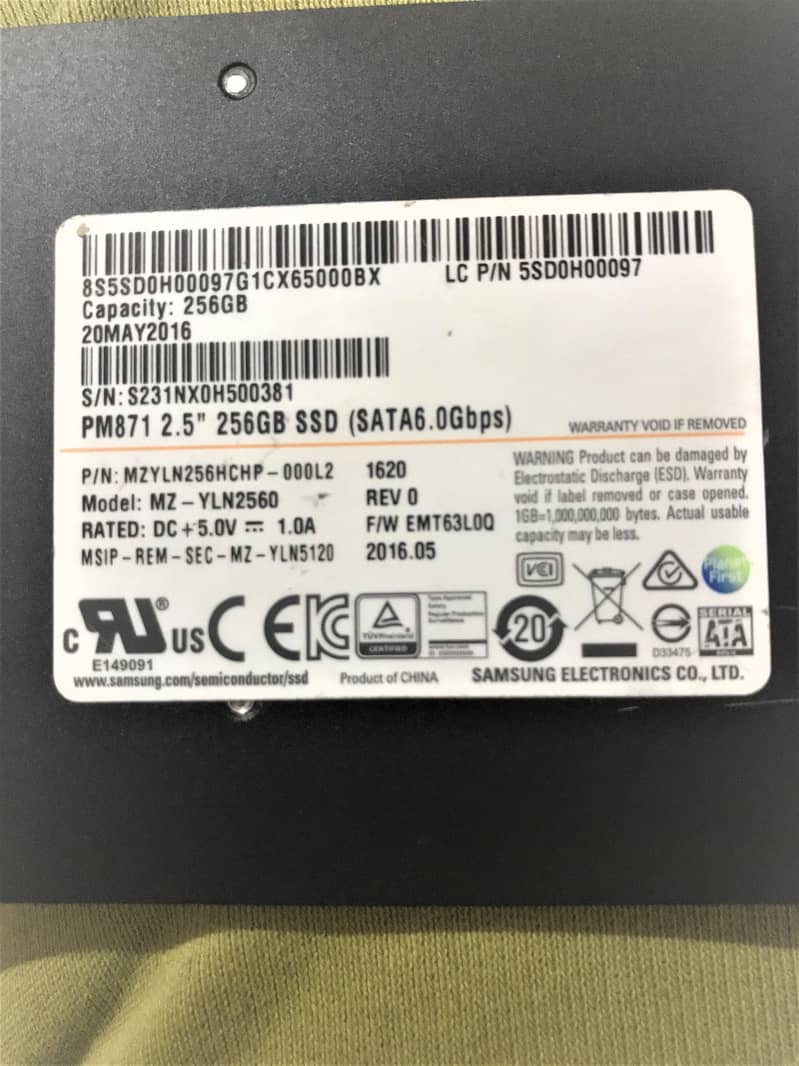 SSD 256GB SAMSUNG for Laptop 0