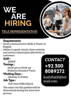 Call center jobs| jobs in Lahore| Tele Represent job| job available