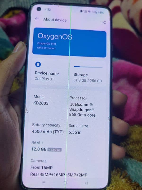 OnePlus 8t 12/256 Single Sim Approved Green line issues 0