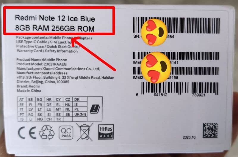 Redmi Note 12 (Xiaomi) 8+8 Ram & 256 Rom (Ice Blue Colour) 2