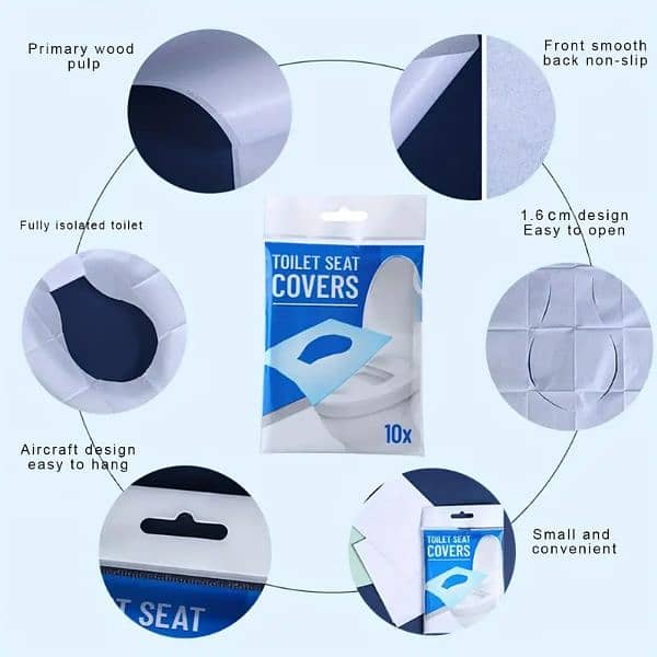 Disposable Toilet Seats Covers 1 Pack inside 10 Pcs 3