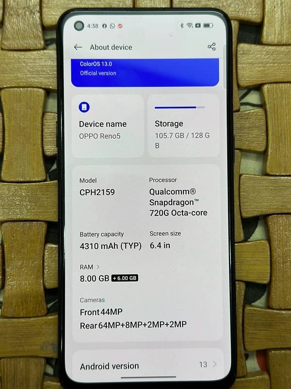 oppo Reno 5 5G urgent sale 6