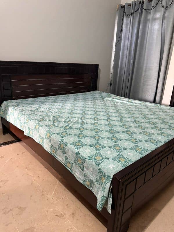 King Size Bed with study table for sale 3