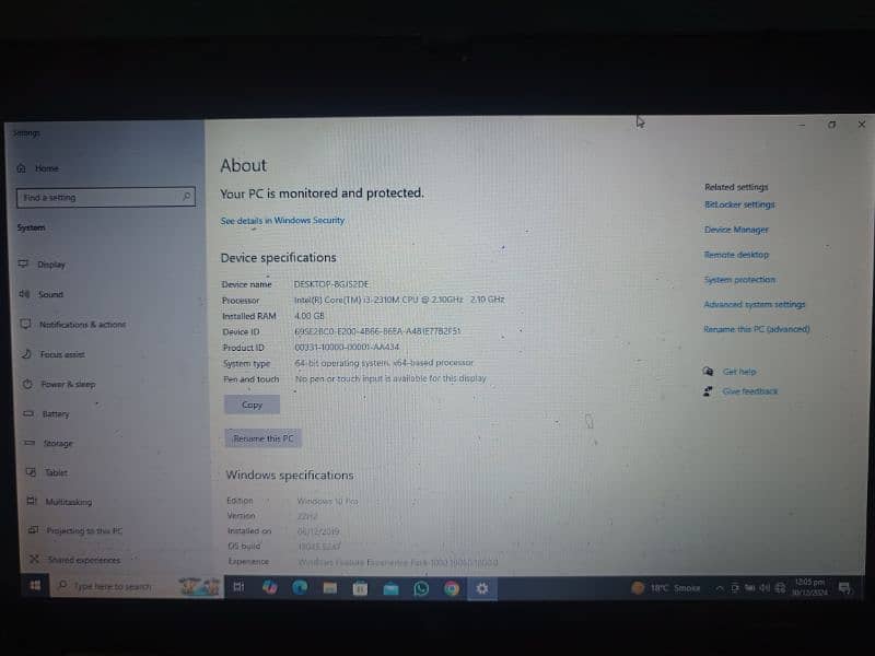 HP Probook 6470b 4 GB ram 128 GB SSD 7