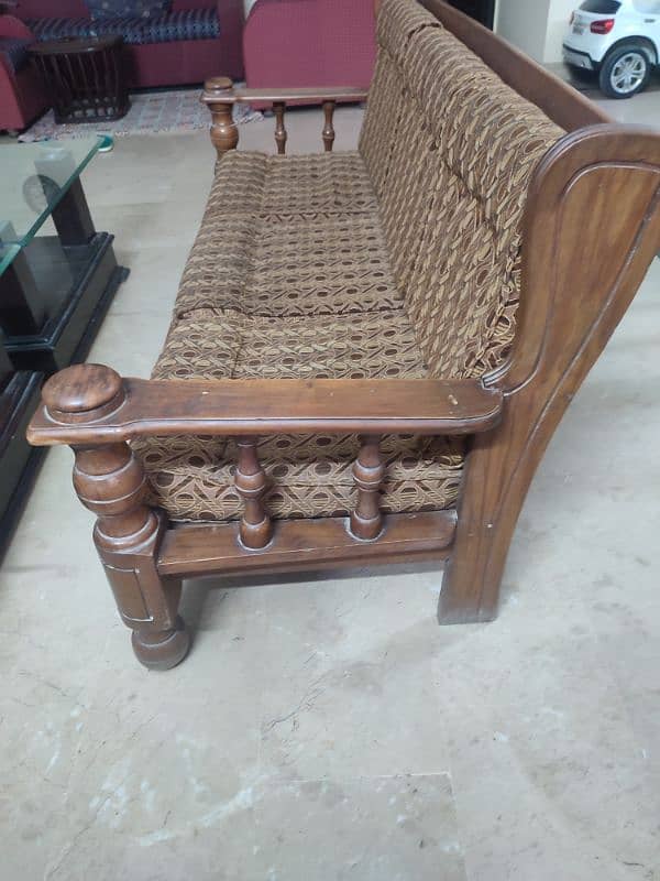 Used sofa set original hard wood with seats 1