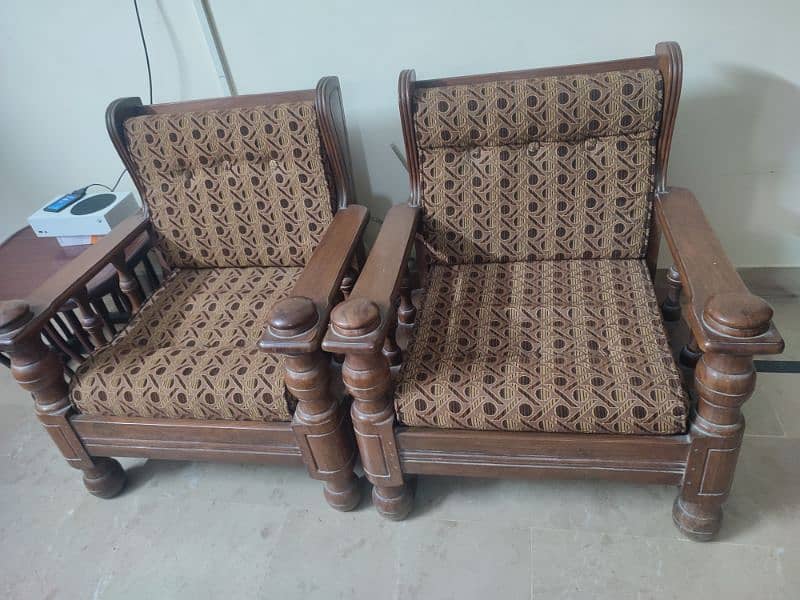 Used sofa set original hard wood with seats 3