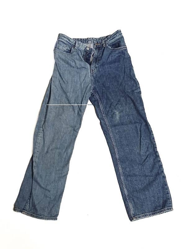 "Trendy Two-Tone Denim Pants (Light & Dark Blue) - 30” Waist" 2