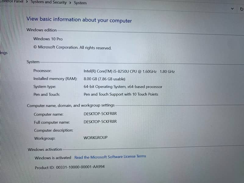 Dell Latitude 5290 Touch Screen Laptop 1