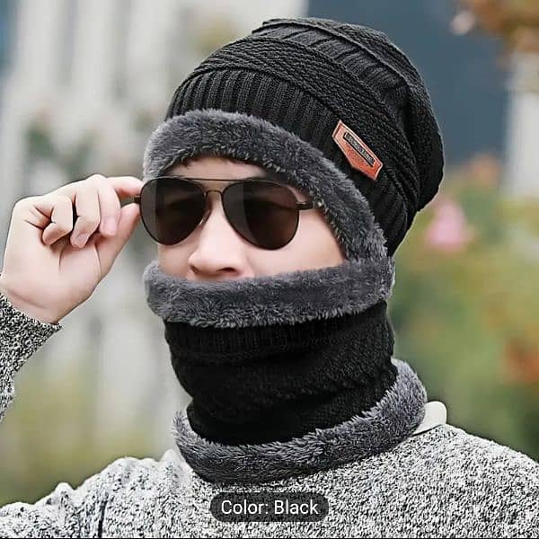 Winter Knit Beanie and Scarf Set 1