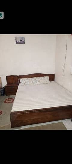 double bed sheesham wood with mattress