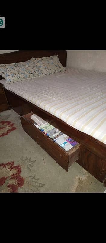 double bed sheesham wood with mattress 5