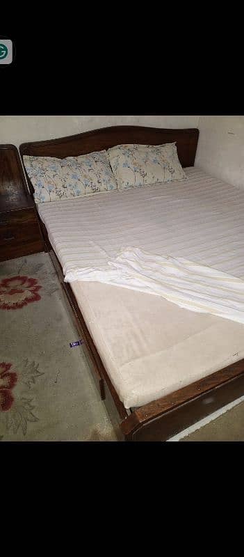 double bed sheesham wood with mattress 6