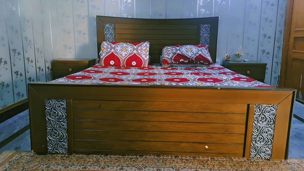 Wooden bed 3 months used just like new with mattress 0