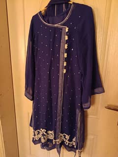 royal Blue chiffon 4pc Dress