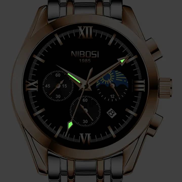 NIBOSI Sports Men Watches Luxury Waterproof Stainless Steel 2