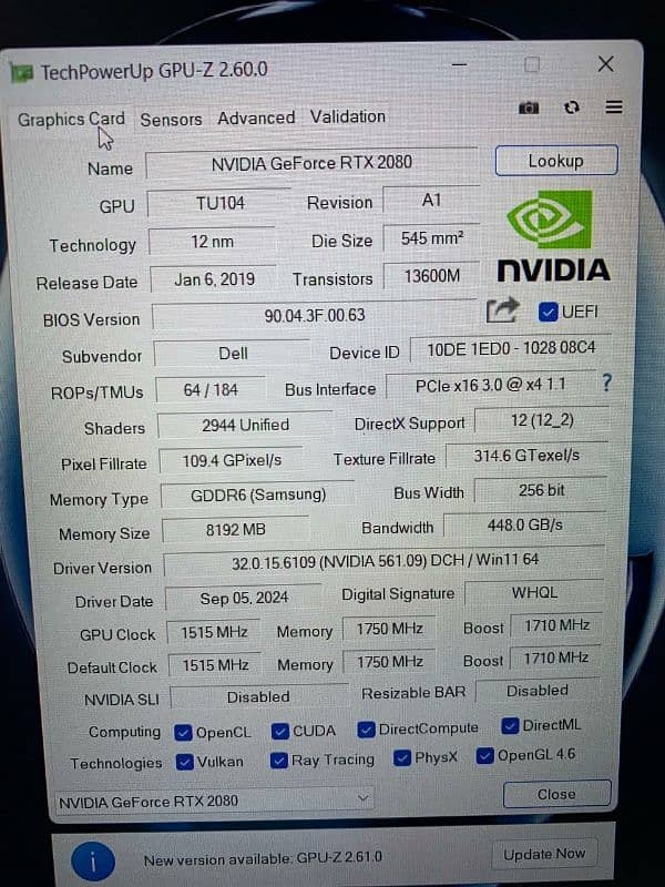 Dell Alienware Area 51m i7 9700k Rtx 2080 8Gb Gaming laptop Graphics 5