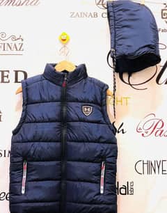 1 pc Men's Sticted Parachute Quilted Plain Sleeveless jacket