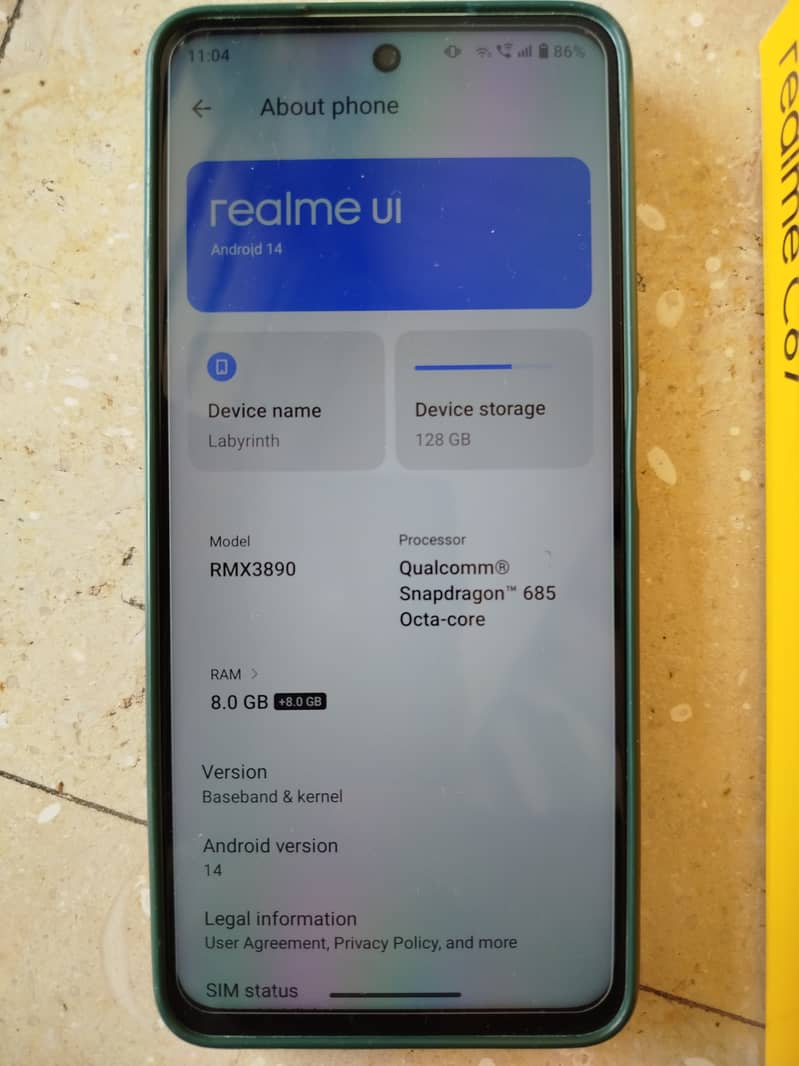 Realme C67 8GB + 128GB (Warranty 31 Mar 2025) Box & All Accessories 2