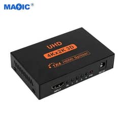 UHD 4Kx2K 3D 1x4 HDMI Splitter 1 Input 4 Output Adapter for HDTV Mont.