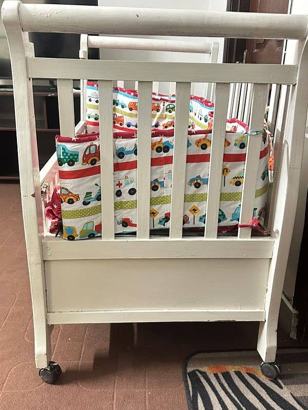 Wooden Baby Cot With Bedding Sets, Kids Furniture For Sale 1