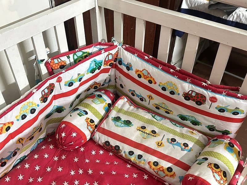 Wooden Baby Cot With Bedding Sets, Kids Furniture For Sale 3