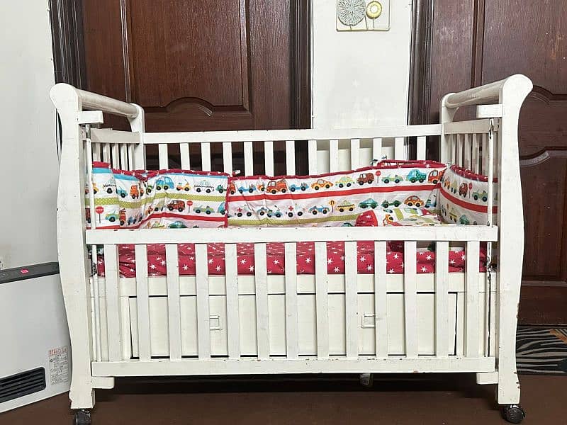 Wooden Baby Cot With Bedding Sets, Kids Furniture For Sale 4