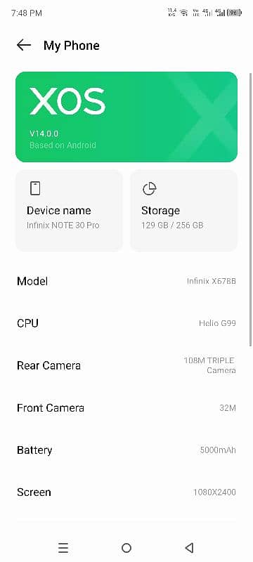 infinix note 30 Pro 8+8/256 Condition 10/10 10