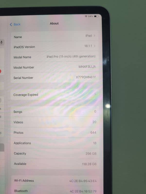 ipad pro m2 WiFi 256 GB 6