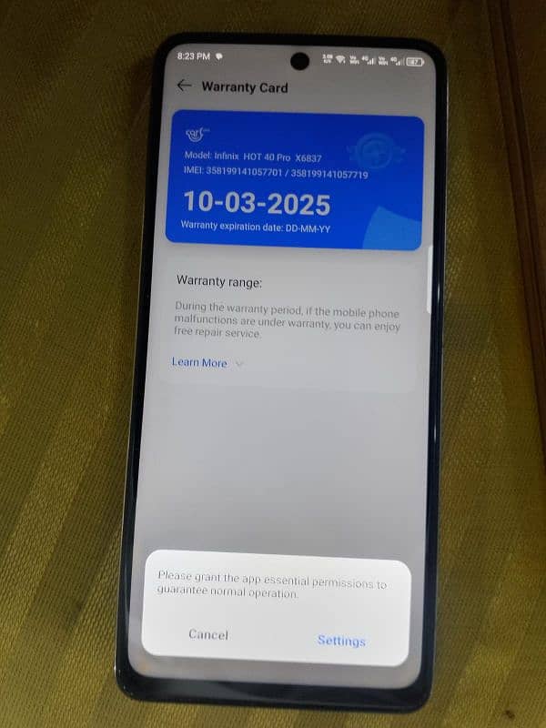 Infinix Hot 40 Pro 16/256 with warranty 3 Months with Box 13