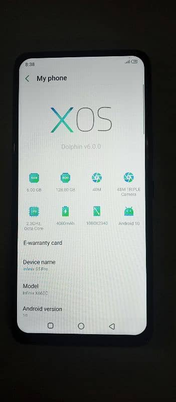 Infinix S5 Pro 6/128 read add 4