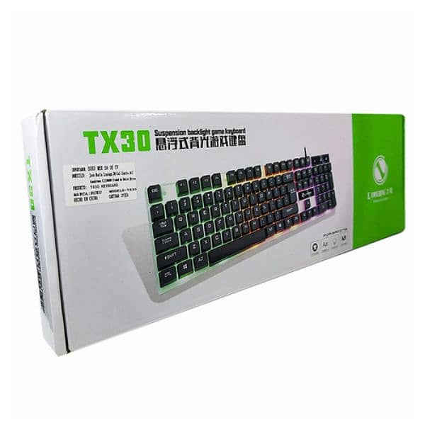 TX35 RGB GAMING KEYBOARD IN WHITE AND BLACK COMBO C WITH BESTQUANTITY 5