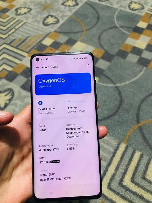 OnePlus 8 12 /256gb dual sim 4