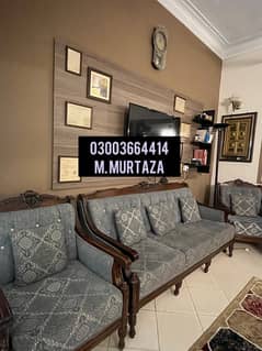 Sheesham Wooden Sofa Set with table & cushions - 03003664414 M. Murtaza