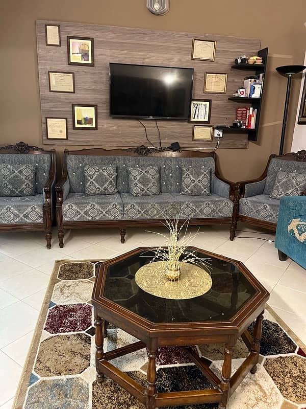 Sheesham Wooden Sofa Set with table & cushions - 03003664414 M. Murtaza 4