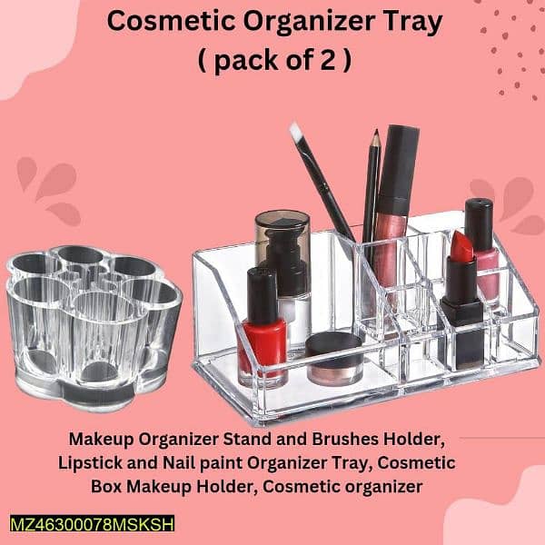 cosmetics organizer tray pack of 2 1