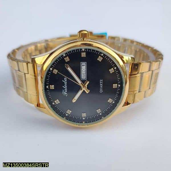 "Stylish Faleda Quartz Watch with   Golden color 1