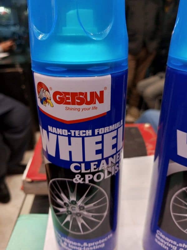 Getsun Shampoo. . . . Rim polish. . . mirror polish. . . . Cloth. . . 7