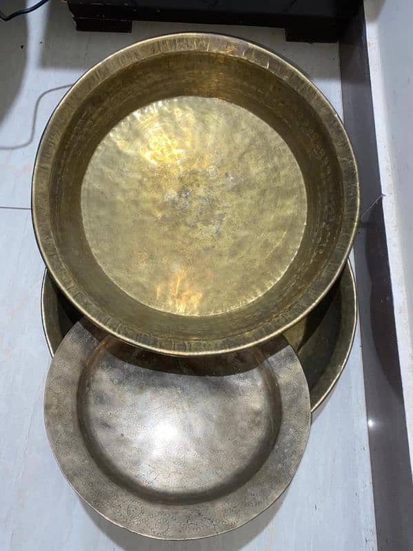 Antique Pure Copper Dishes (3 Pieces) 1