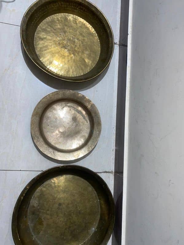 Antique Pure Copper Dishes (3 Pieces) 2