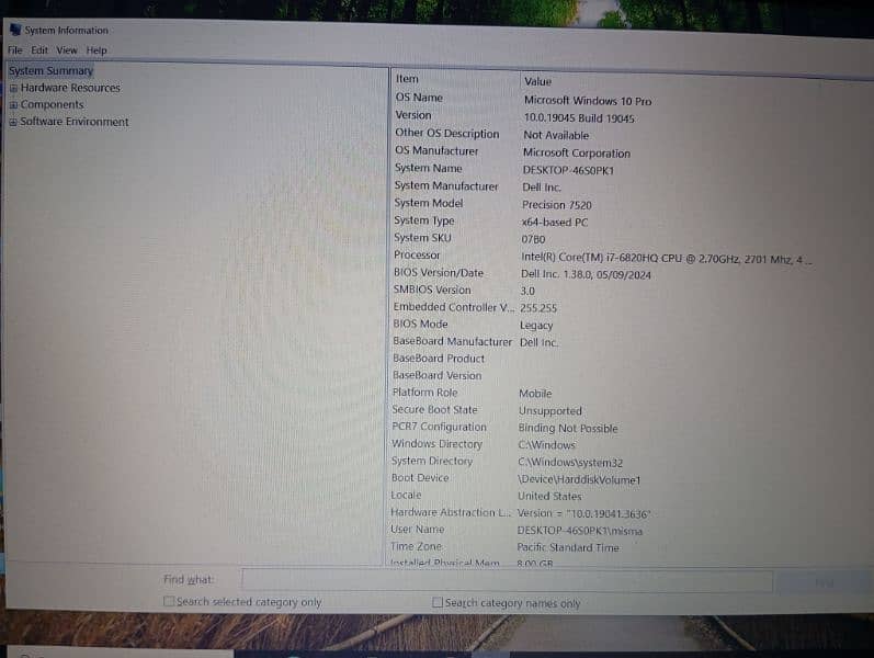 workstation Dell-7520 Core - i7  6th Gen  For Sale 7