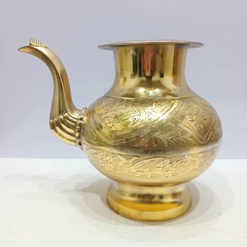 Vintage Brass Hand Wash Lota with Intricate Hand Engravings 1