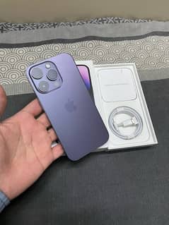 iPhone 14 pro 256GB PTA approved Deep purple physical + Esim with box