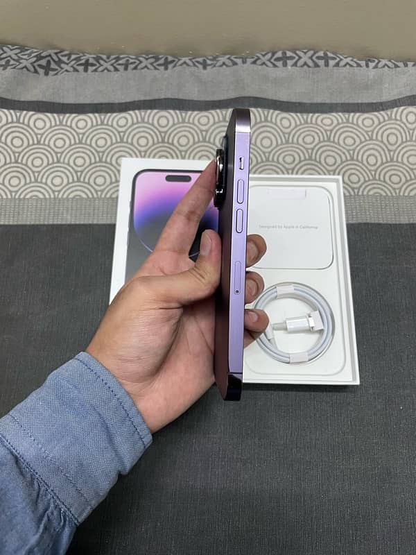 iPhone 14 pro 256GB PTA approved Deep purple physical + Esim with box 2